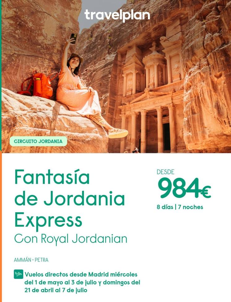 Oferta de Travelplan - Fantasía De Jordania Express por 984€ en Travelplan