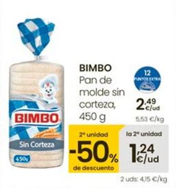 Oferta de Bimbo - Pan De Molde Sin Corteza por 2,49€ en Eroski