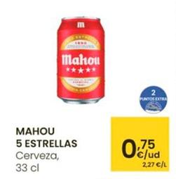 Oferta de Mahou - 5 Estrellas Cerveza por 0,75€ en Eroski