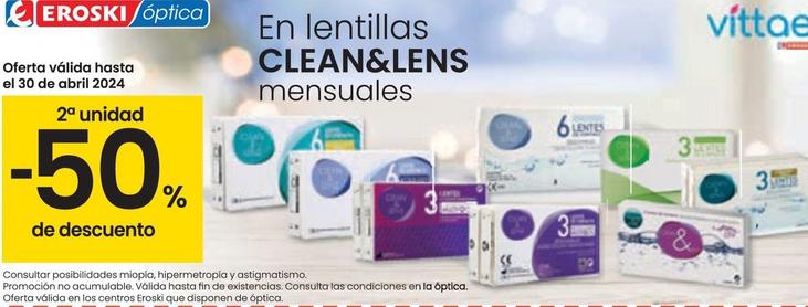 Oferta de Clean&lens - En Lentillas  Mensuales en Eroski