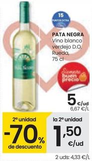 Oferta de Pata Negra - Vino Blanco Verdejo D.o. Rueda por 5€ en Eroski