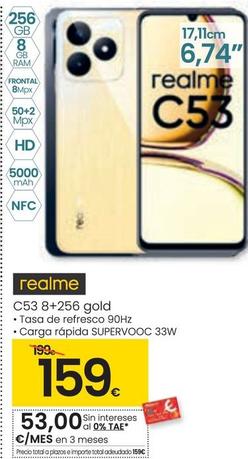 Oferta de Realme - C53 8+256 GOLD  por 159€ en Eroski