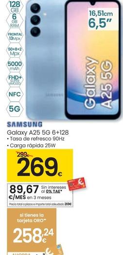 Oferta de Samsung - Galaxy A25 5g por 269€ en Eroski