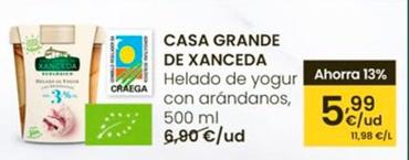 Oferta de Casa Grande De Xanceda - Helado De Yogur Con Arandanos 500 Ml por 5,99€ en Eroski