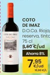 Oferta de Coto De Imaz - D.O.Ca. Rioja por 7,95€ en Eroski