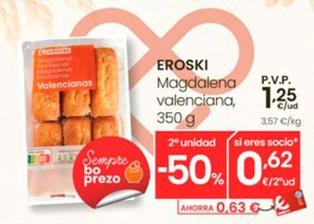 Oferta de Eroski - Magdalenas Valenciana por 1,25€ en Eroski