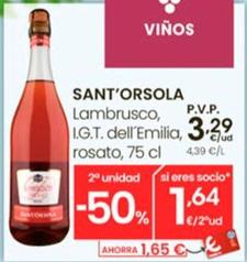 Oferta de Sant'Orsola - Lambrusco por 3,29€ en Eroski