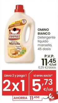 Oferta de Omino Bianco - Detergente Liquido Marsella 45 Dosis por 11,45€ en Eroski