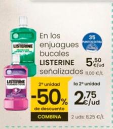 Oferta de Listerine - En Los Enjuaguas Bucales Senalizados por 5,5€ en Eroski