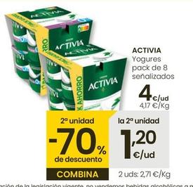Oferta de Activia - Yogures Pack De 8 Señalizados por 4€ en Eroski
