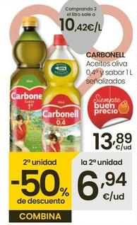 Oferta de Carbonell - Aceites Oliva 0,4% Y Sabore 1l Senalizados por 13,89€ en Eroski