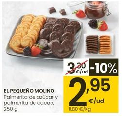 Oferta de El Pequeno Molino - Palmerita De Azucar Y Palmerita De Cacao por 2,95€ en Eroski