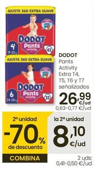 Oferta de Dodot - Pants Activity Extra T4, T5, T6 Y T7 por 26,99€ en Eroski