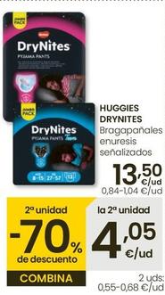 Oferta de Huggies - Drynites Bragapanales Enuresis Senalizados por 13,5€ en Eroski