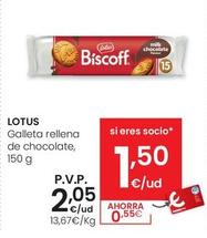 Oferta de Lotus - Galleta Rellena De Chocolate por 2,05€ en Eroski