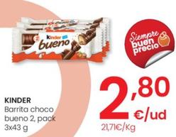 Oferta de Ferrero Rocher - Kinder Barrita Choco Bueno por 2,8€ en Eroski
