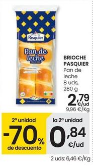 Oferta de Brioche Pasquier - Pan De Leche 8 Uds por 2,79€ en Eroski