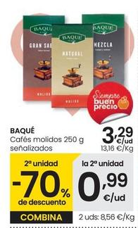 Oferta de Baqué - Cafés Molidos por 3,29€ en Eroski