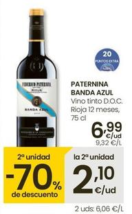 Oferta de Paternina Banda Azul - Vino Tinto D.O.C. Rioja 12 Meses por 6,79€ en Eroski