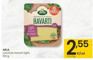 Oferta de Arla - Lonchas Havarti Light por 2,55€ en Eroski