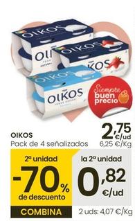 Oferta de Oikos - Pack De 4 Senalizados por 2,75€ en Eroski