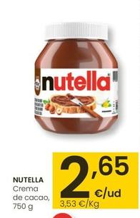 Oferta de Nutella - Crema De Cacao por 2,65€ en Eroski