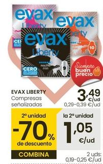 Oferta de Evax - Liberty Compresas Senalizados por 3,49€ en Eroski