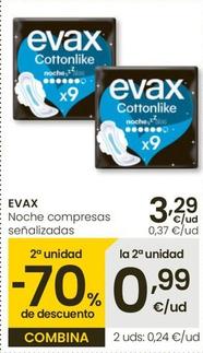 Oferta de Evax - Noche Compresas Senalizados por 3,29€ en Eroski