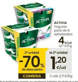 Oferta de Activia - Yogures Pack De 8 Senalizados por 4€ en Eroski