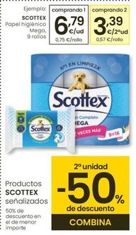 Oferta de Scottex - Papel Higienico Mega, 9 Rollos por 6,79€ en Eroski