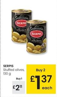 Oferta de Serpis - Stuffed Olives por 2,11€ en Eroski