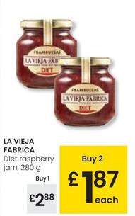 Oferta de La Vieja Fábrica - Diet Raspberry Jam por 2,88€ en Eroski