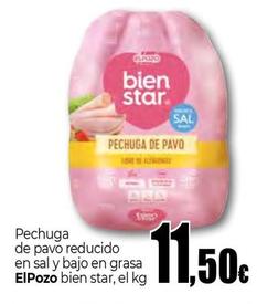 Oferta de El Pozo - Pechuga De Pavo Reducido En Sal Y Bajo En Grasa Bien Star por 11,5€ en Unide Market