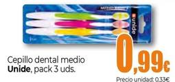 Oferta de Unide - Cepillo Dental Medio , Pack 3 Uds. por 0,99€ en Unide Market