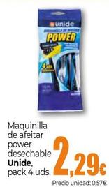 Oferta de Unide - Maquinilla De Afeitar Power Desechable , Pack 4 Uds. por 2,29€ en Unide Market