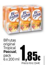 Oferta de Pascual - Bifrutas Original Tropical, Pack 6 X por 1,85€ en Unide Supermercados