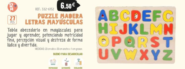 Oferta de Puzzle Madera Letras Mayusculas por 6,5€ en Juguetilandia