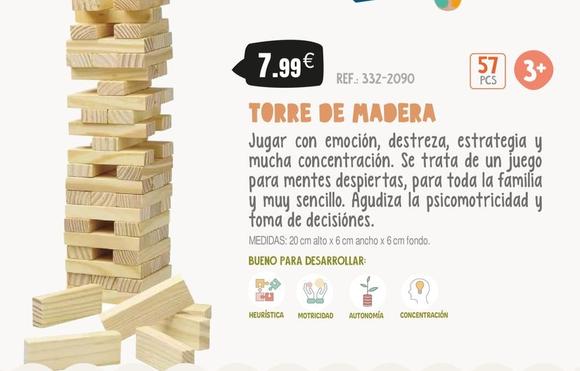 Oferta de Torre De Madera por 7,99€ en Juguetilandia