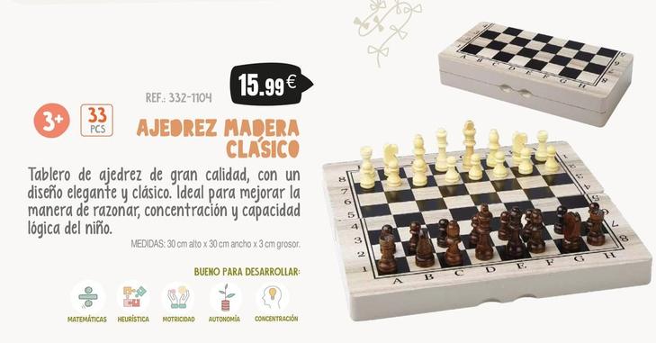Oferta de Ajedrez Madera Clásico por 15,99€ en Juguetilandia
