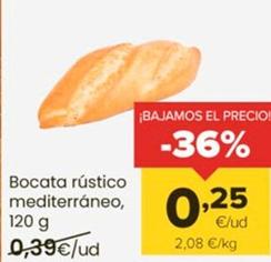 Oferta de Bocata Rustico Mediterraneo por 0,25€ en Autoservicios Familia