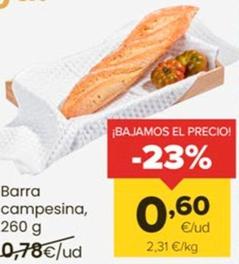 Oferta de Barra Campesina por 0,6€ en Autoservicios Familia
