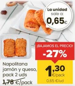 Oferta de Napolitana Jamon y Queso  por 1,3€ en Autoservicios Familia