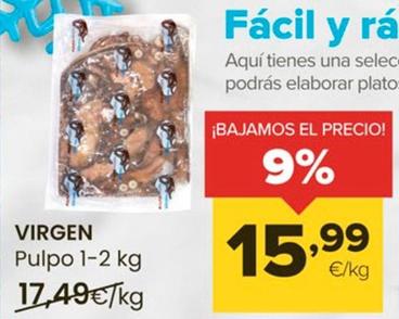 Oferta de Virgen - Pulpo 1-2 Kg por 15,99€ en Autoservicios Familia