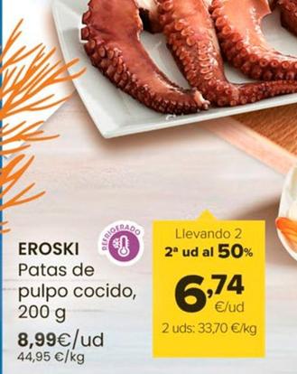 Oferta de Eroski - Patas De Pulpo Cocido por 8,99€ en Autoservicios Familia