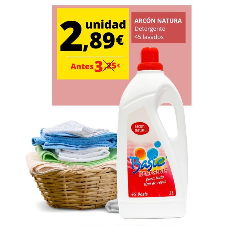Oferta de ARCÓN NATURA - Detergente 45 Lavados por 2,89€ en Tu Trébol Hipermercados
