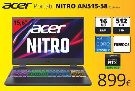 Oferta de Acer - Portátil Nitro An515-58 por 899€ en Ecomputer