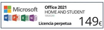 Oferta de Microsoft - Office 2021 Home And Student por 149€ en Ecomputer