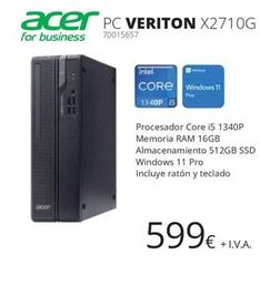 Oferta de Acer - Pc Veriton X2710G  por 599€ en Ecomputer
