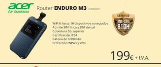 Oferta de Acer - Router Enduro M3 por 199€ en Ecomputer