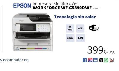 Oferta de Epson - Impresora Multifunción Workforce WF-C5890DWF  por 399€ en Ecomputer